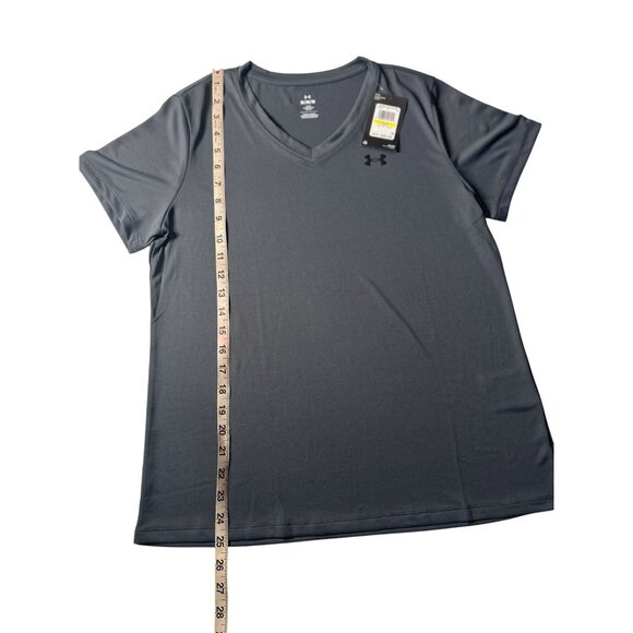 Under Armour Women's V-Neck SS T-Shirt Size Medium Loose Fit 100% Polyester NEW - Picture 8 of 11